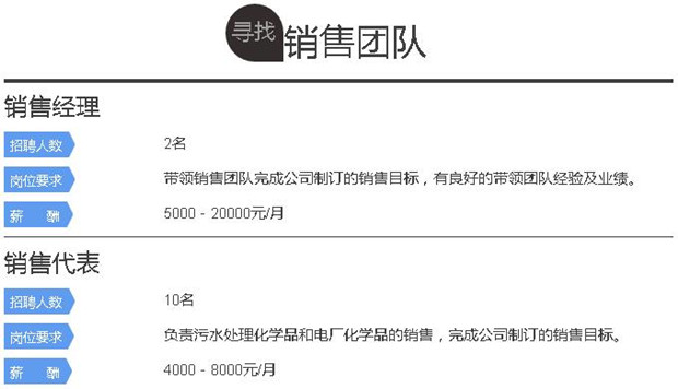 AG九游会水处理环保公司招聘 销售团队 AG九游会水处理环保公司招聘 销售团队